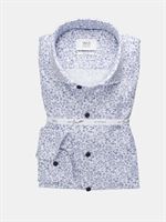 Eterna Super Soft premium by1863 hvid Twill skjorte med blåt print. Slim Fit 3298 19 FS82